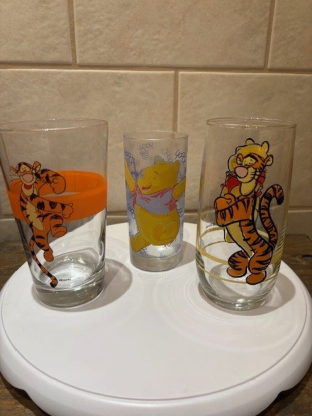 Winnie the Pooh and Tigger Drinking Tumbler Glasses Set of 3